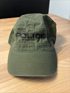 The Police Rock Band Olive Green Military-Style Cap 🧢 Reunion Tour 2007-2008